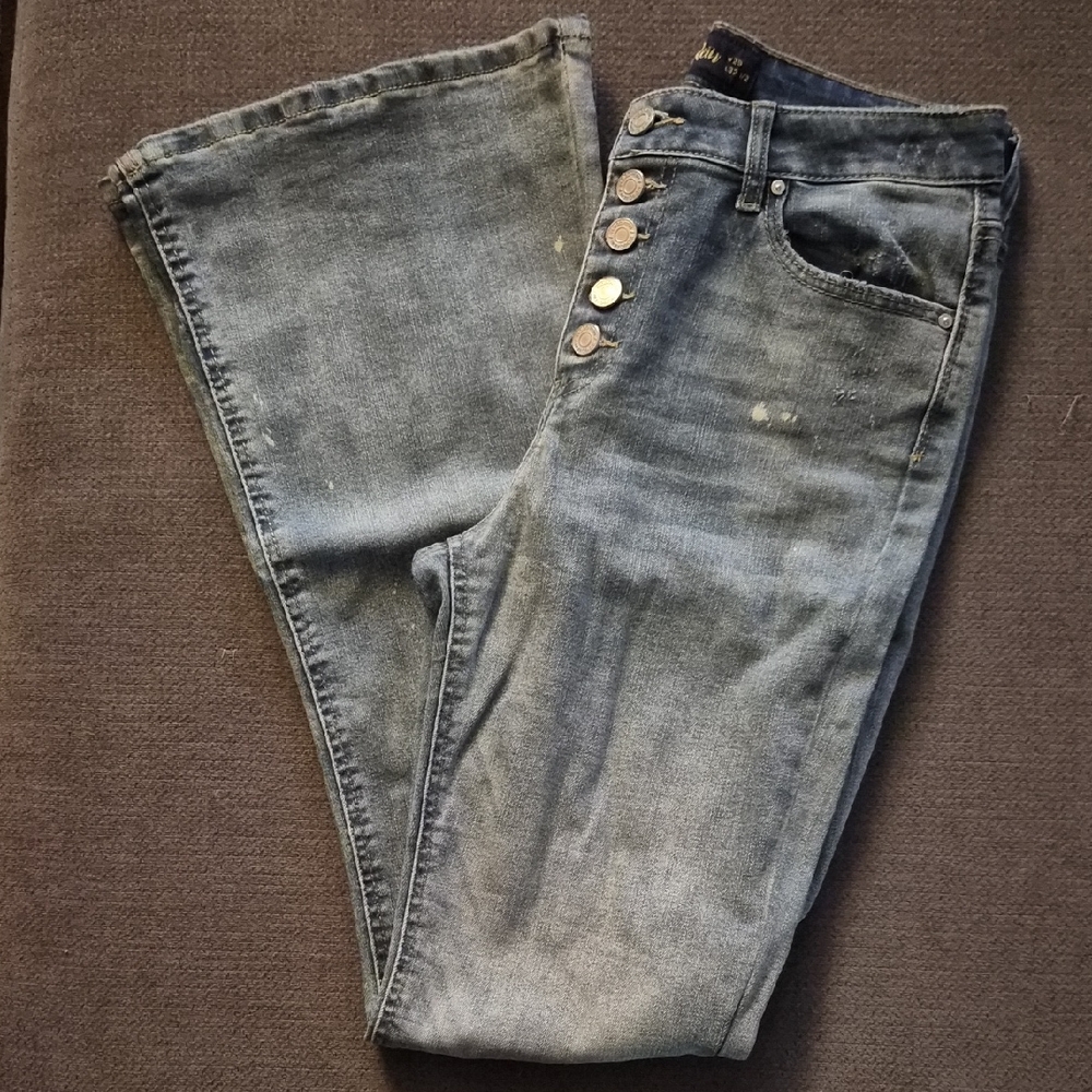Indigo Rein Women's Flare Jeans in Gray